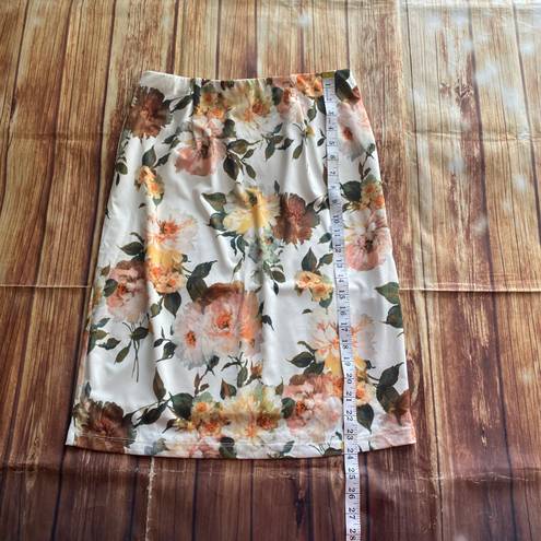 Catherine Malandrino Women's Floral Print Lined Straight Skirt Size Small