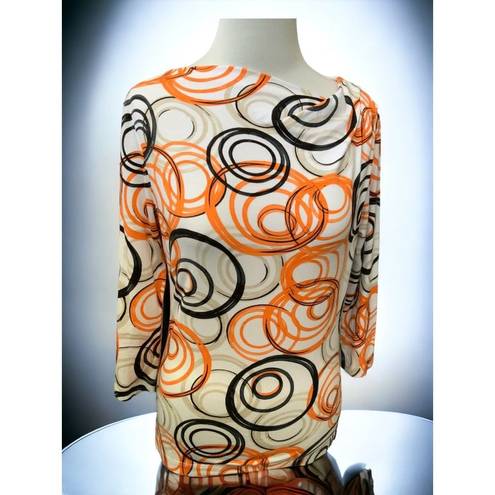 St. John  quarter sleeve ruched tunic multi swirl exclusive to Nordstrom small