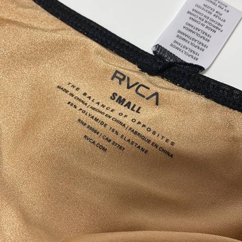 RVCA  Doomed Geo black one piece strapless swim suit size Small NWT