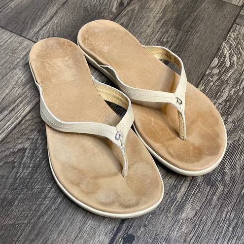 Olukai  Honu Womens Leather Flip Flop Sandals