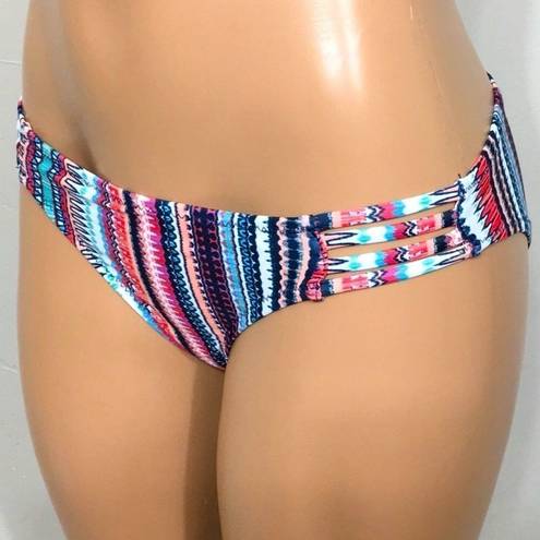 Jessica Simpson  multicolored one-shouldered bikini