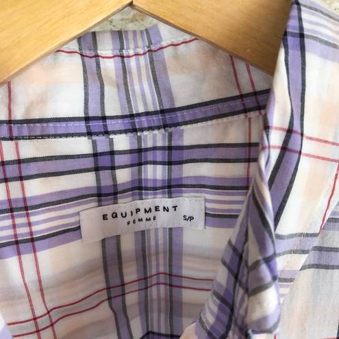 Equipment NWT  femme plaid cotton button down