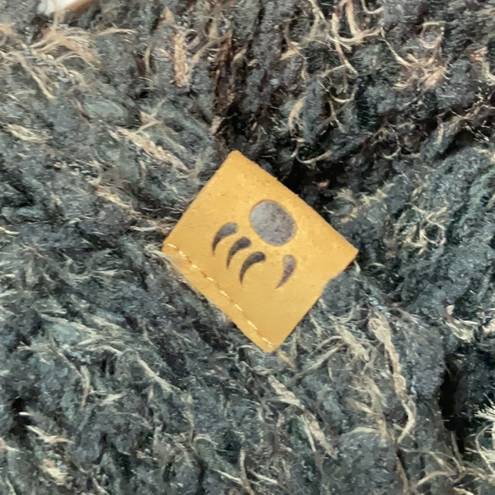 BEARPAW Black Brown Popcorn Infinity Knit Scarf and Mitten Set New!