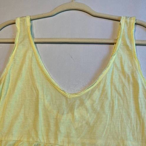 Abound ‎ Womens Cropped Tank Top Peplum Waist Raw HemYellow Size XL