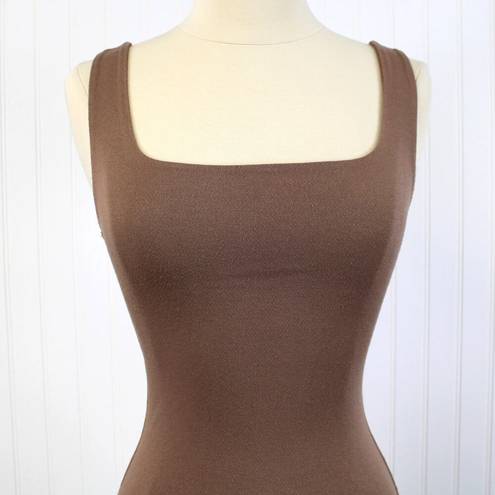 Naked Wardrobe  Womens Small Bodycon Stretchy Mini Dress Mocha Brown Club Party