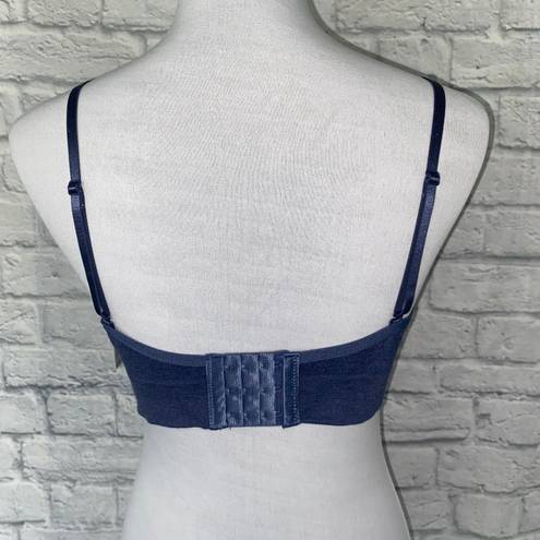 Nautica intimates women 36B brand new padded adjustable removable strap bra navy blue