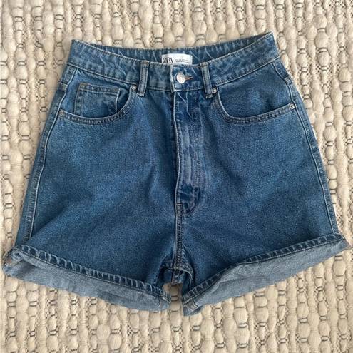 ZARA High Waisted Denim Short