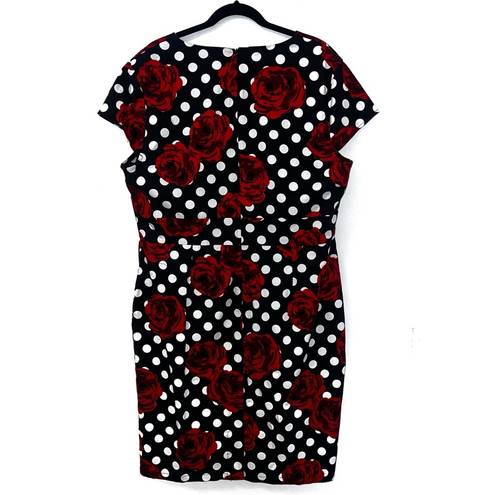 Grace Karin NEW  Black Red Rose Floral Polka Dot 50s Retro Cap Sleeve Dress 3X