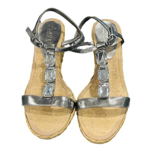 Ralph Lauren Lauren  Corala Espadrille Rhinestone Wedge Sandals Size 7