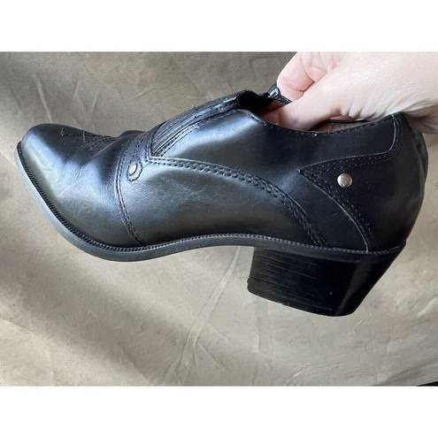 Dingo  Black Leather Ankle Cowboy Western Motorcycle Biker Boots Size 6.5 Women’s
