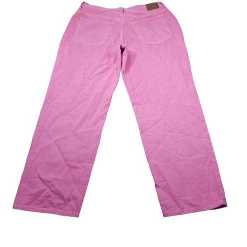 Madewell READ  Baggy Straight Jeans Garment Dyed Edition Women’s Size 32 Pink