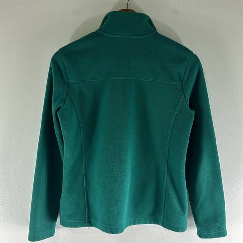 Brooks Brothers  346 Womens Fleece 1/4 Zip Pullover Teal Navy Embroidered Logo