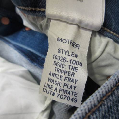 NWT Mother Tripper Ankle Fray in Play Like A Pirate High Rise Stretch Jeans 32