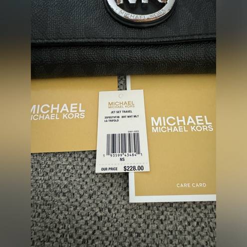Michael Kors Pre-Owned  Black/Grey Jet Set Large Trifold Wallet