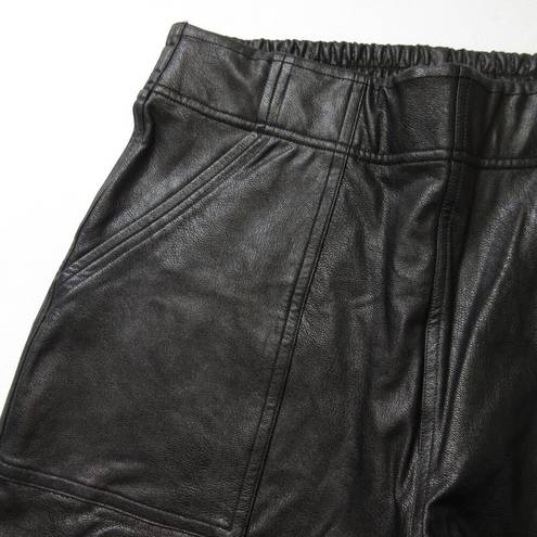 Spanx NWT  Leather Like Jogger in Noir Black Faux Vegan Pull-on Pants 2X