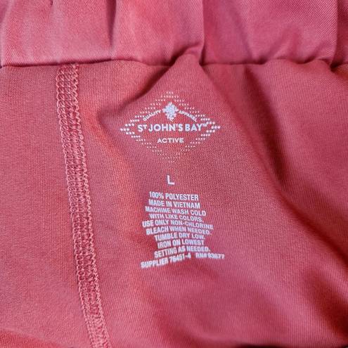 St. John’s Bay St. John's Bay Womens Large Salmon Activewear Skort 5" Rise Bow Pockets Stretch