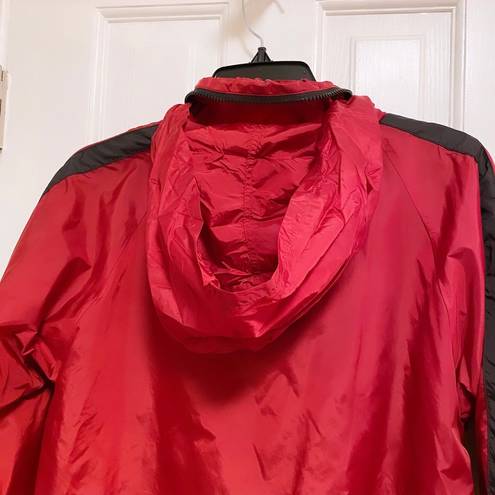 Forever 21 | Red and Black Windbreaker with  Attached Stow Away Hood Small