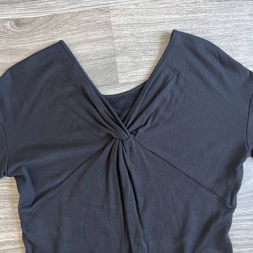 Loft Black Long Sleeve Open Back Fleece Lined Dress Size Small