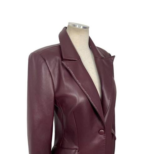 Good American  Better Than Leather Sculpted Blazer in Malbec003 Small Womens