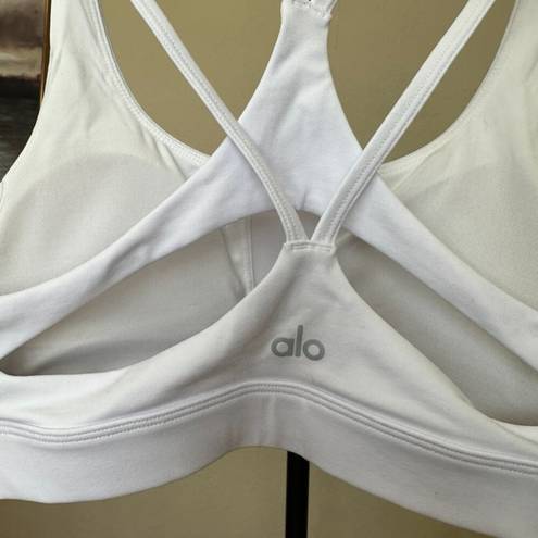 Alo Yoga  Airbrush Suspension Sports Bra White Size M