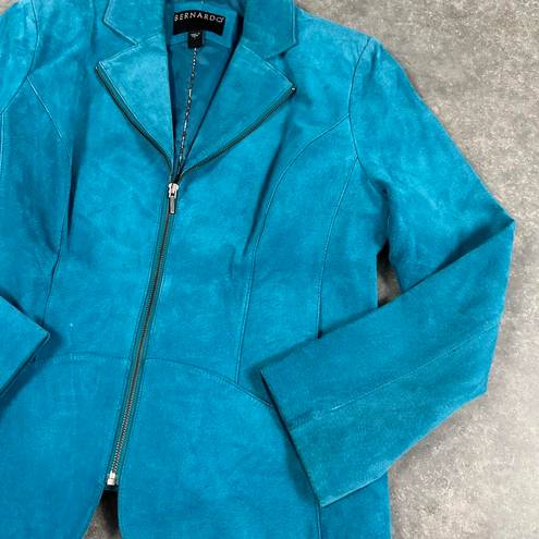 Bernardo  Blue Genuine Leather Suede Jacket