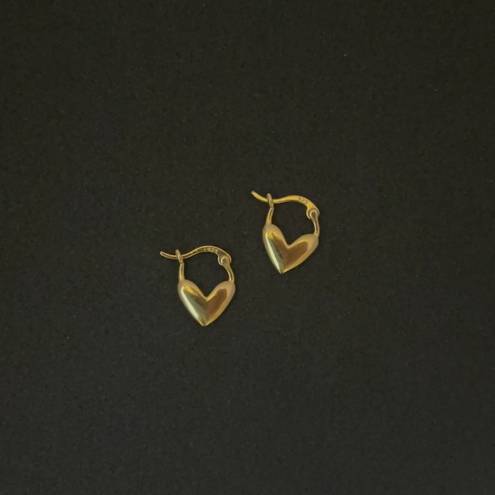 18K Gold Plated Love Heart Hoop Earrings for Women