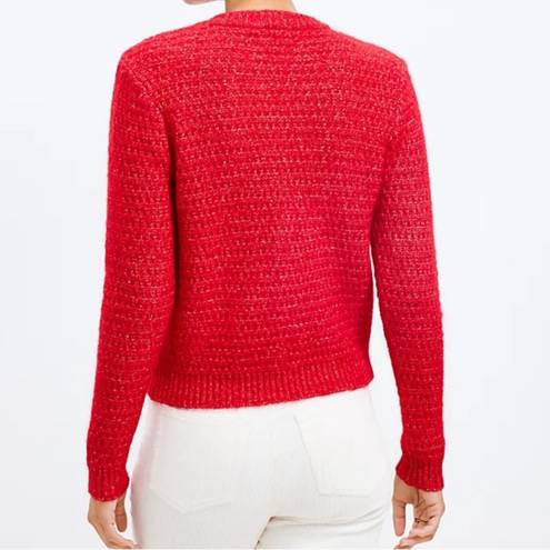 Loft  Stitchy Red  Sweater Jacket | Size  Large