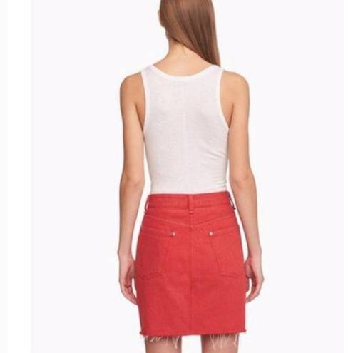 Rag and Bone  Moss Red Denim Mini Skirt Size S