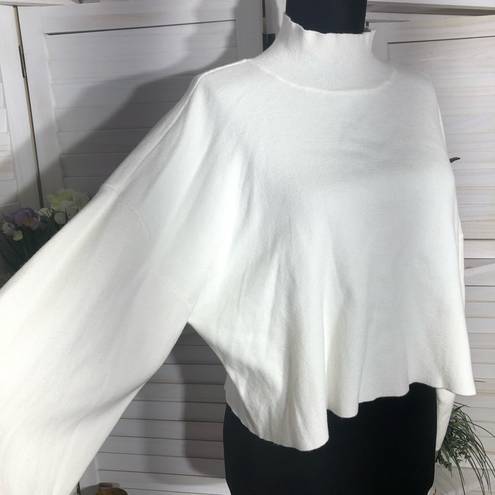 INC Culpos  oversized cream lightweight turtleneck cropped sweater sz L