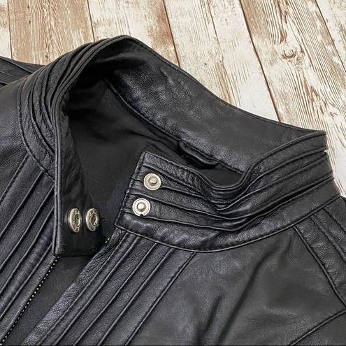 Arden B  Black 100% Genuine Leather Moto Jacket S