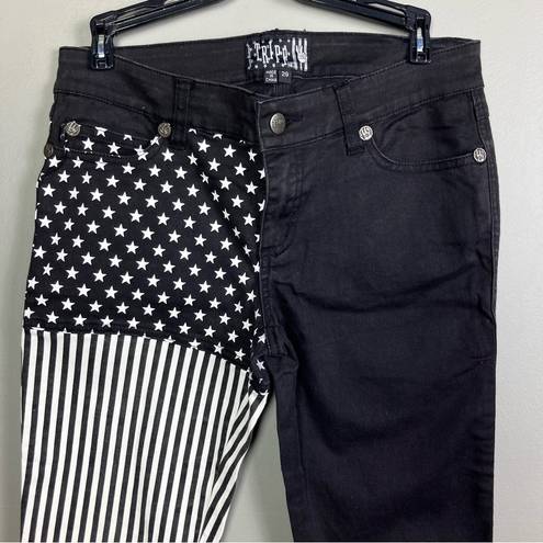 Tripp NYC  jeans women's 29 black stars stripes bandana goth colorblock