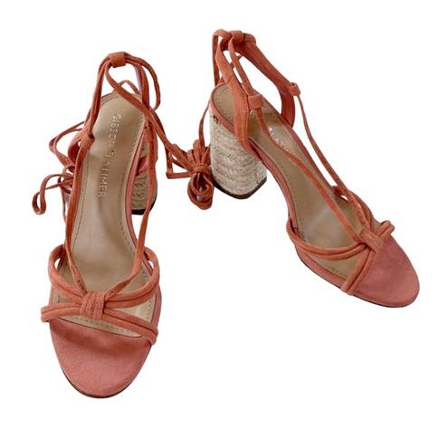 Gibson Latimer Gibson & Latimer Sandal Tasha Suede Lace up Shoe Coral Size 8.5 NWT