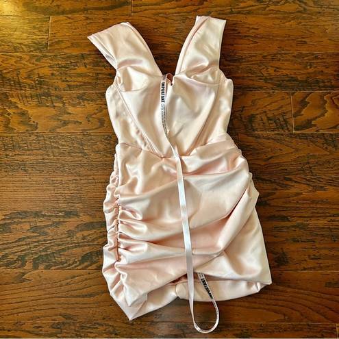 House Of CB  Pink Coraline Ruched Satin Corset Mini dress Size Medium NEW w/ Tags