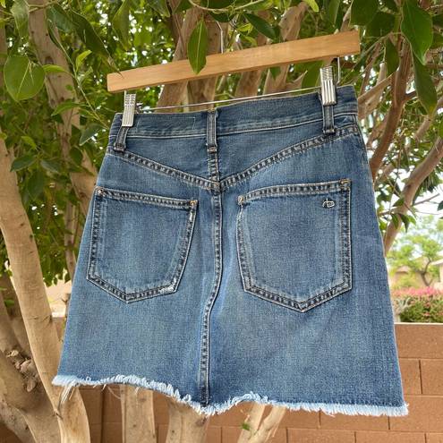 Rag and Bone  Jean Skirt Womens 23 Blue Jean Front Zip Otto Mini Summer Casual