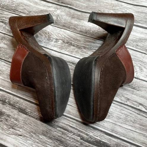 Italian Shoemakers  Handmade Heeled Clogs Mules 7 EU 38 Slip-On High Heels Suede