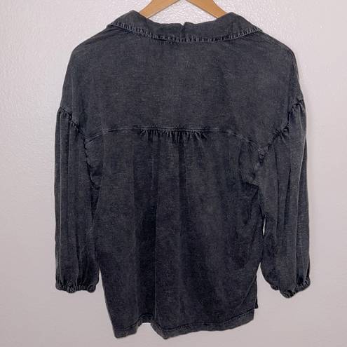 Pilcro  popover sun washed boho peasant blouse S