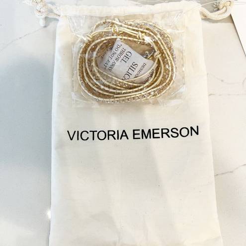 Victoria Emerson  Dorado Beaded Wrap Bracelets Set of 3 Silver Brown Tan