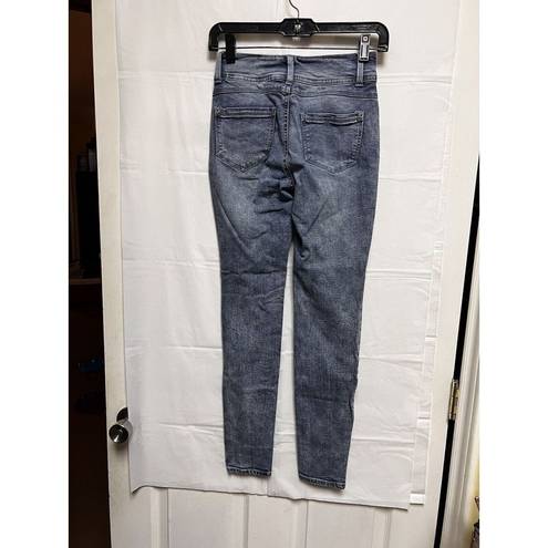 No Bo  Soft Mid Rise Skinny Junior's Size 1 Blue Stretch Jeans BGD-C