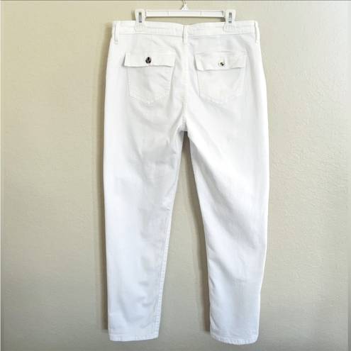 Sam Edelman  Denim NWT High Rise Cargo Ankle Denim Pants White Women’s 14 NEW