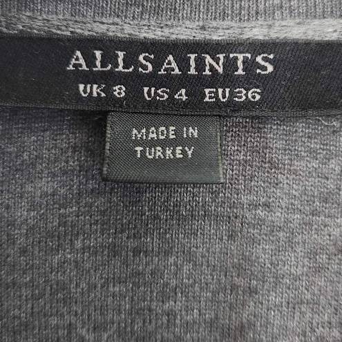 ALLSAINTS  Gina Drape Front Grey
Cardigan Jacket Sweater Size 4