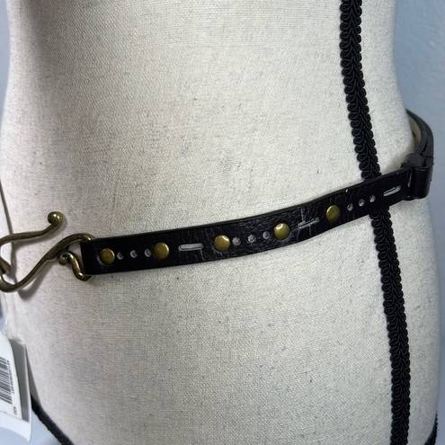 Chico's NWT Chico’s Thin Brown Belt with Oversized Brass Hook and Circle Buckle