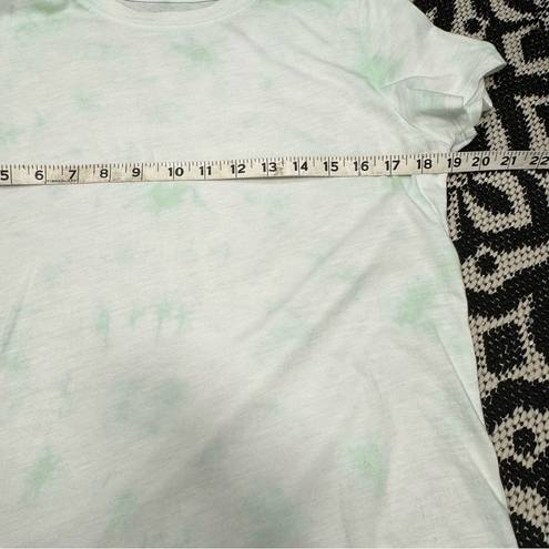 Athleta Athlete Daily Crew tie dye green white short sleeve crew neck top