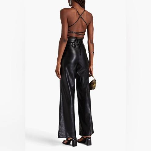 Good American 
Faux leather wide-leg jumpsuit NWT