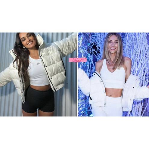 Alo Yoga Alo Aspen Love Puffer Jacket Ivory Warm Winter Snow Cold-Weather Edgy Puffy Coat