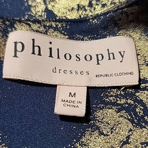 Philosophy  di Lorenzo Serafini Blue Gold Gorgeous Dress Sz M