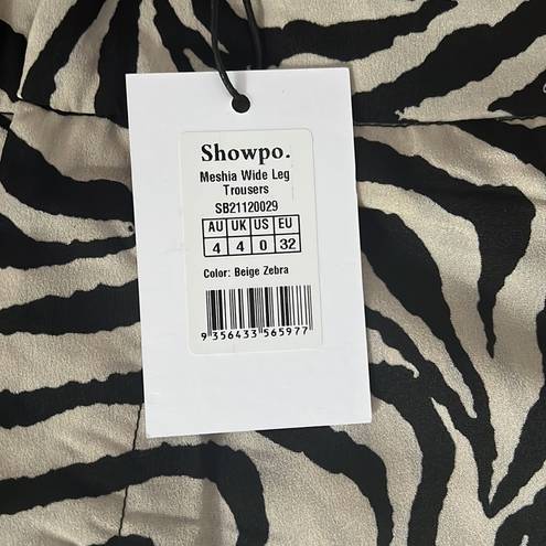 Showpo NWT  Meshia Wide Leg Trouser in Beige Zebra