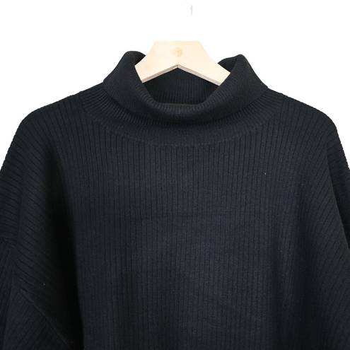 Good American  Womens 3XL Rib Mock Neck Sweater in Black NEW