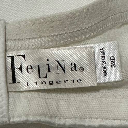 Felina  Lingerie Women’s 32D Cream Ivory Nude Lace Lightly Padded Underwire Bra