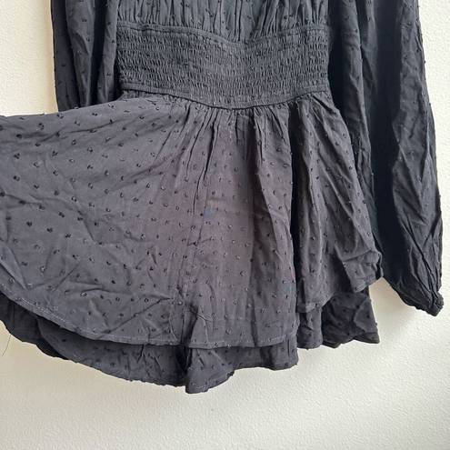 Urban Outfitters NWT  Black Milk Maid Dot Smocked Puff Sleeve Romper Size Small