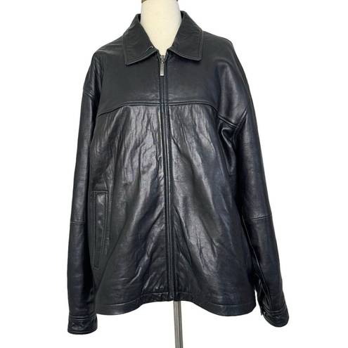 Liz Claiborne  Genuine Lamb Skin Leather Jacket Black Size Large MINT CONDITION